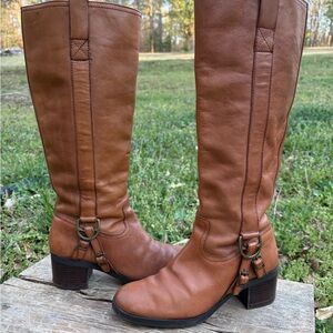Ralph Lauren Calvina knee high leather boots